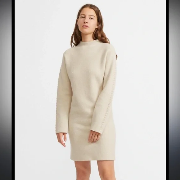 Theory Kimono Turtleneck Dress in Felted Wool-Cashmere size M - Picture 2 of 10